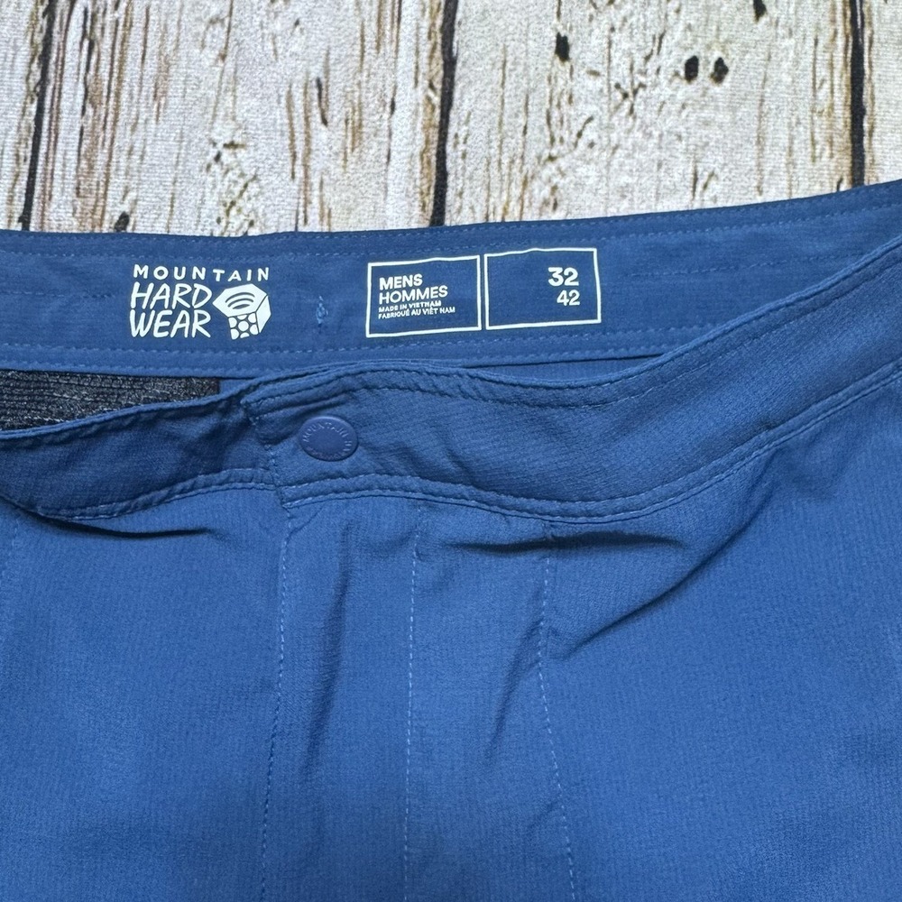 Mountain Hardwear Mens Trail Sender Shorts 32 Zipper Pockets 7" Inseam Blue - Picture 2 of 8